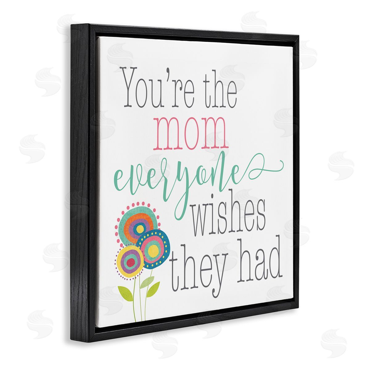 Alli Rogosich Mom Everyone Wishes For Floral Black Floating Frame Canvas Wall Art Print