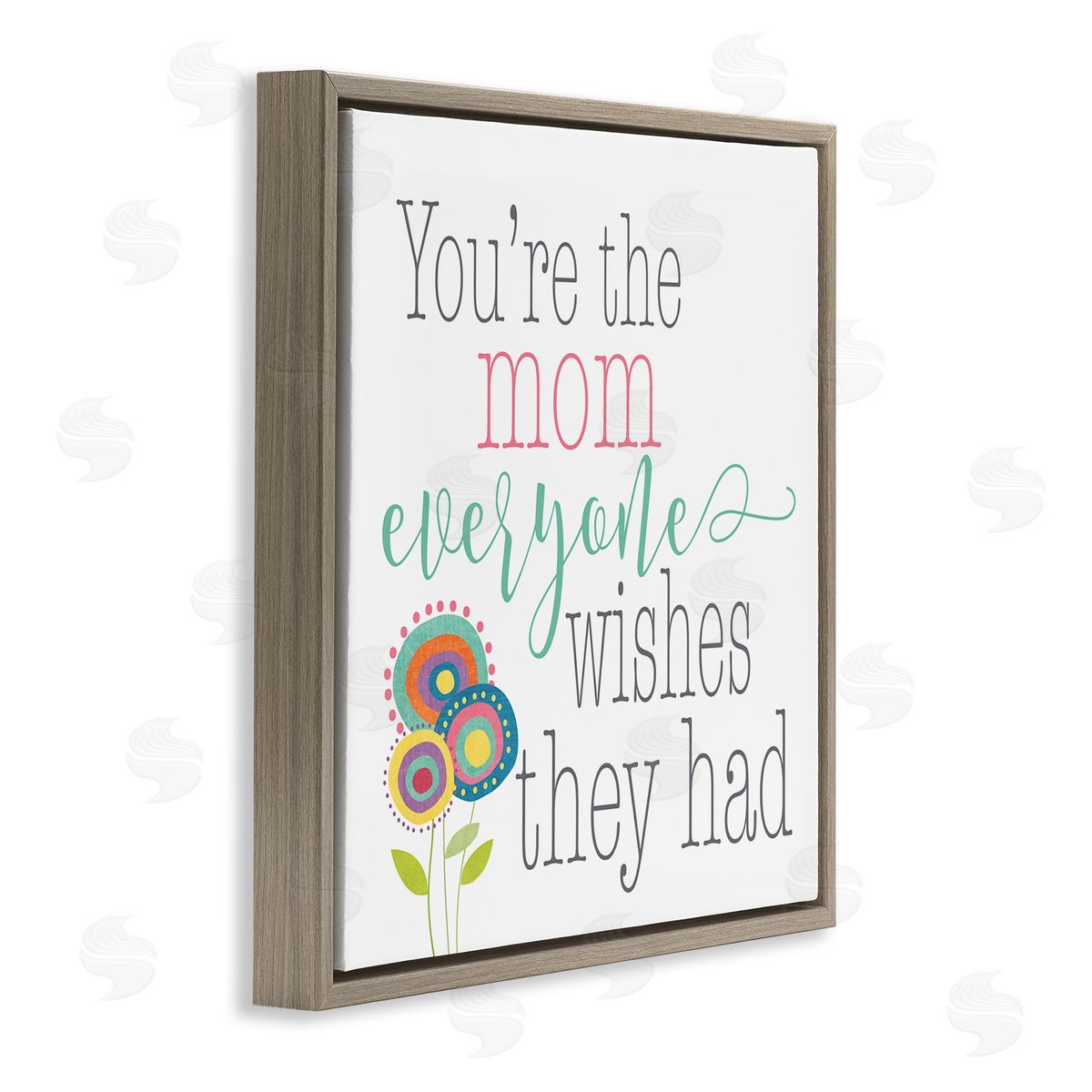 Alli Rogosich Mom Everyone Wishes For Floral Brown Floating Frame Canvas Wall Art Print