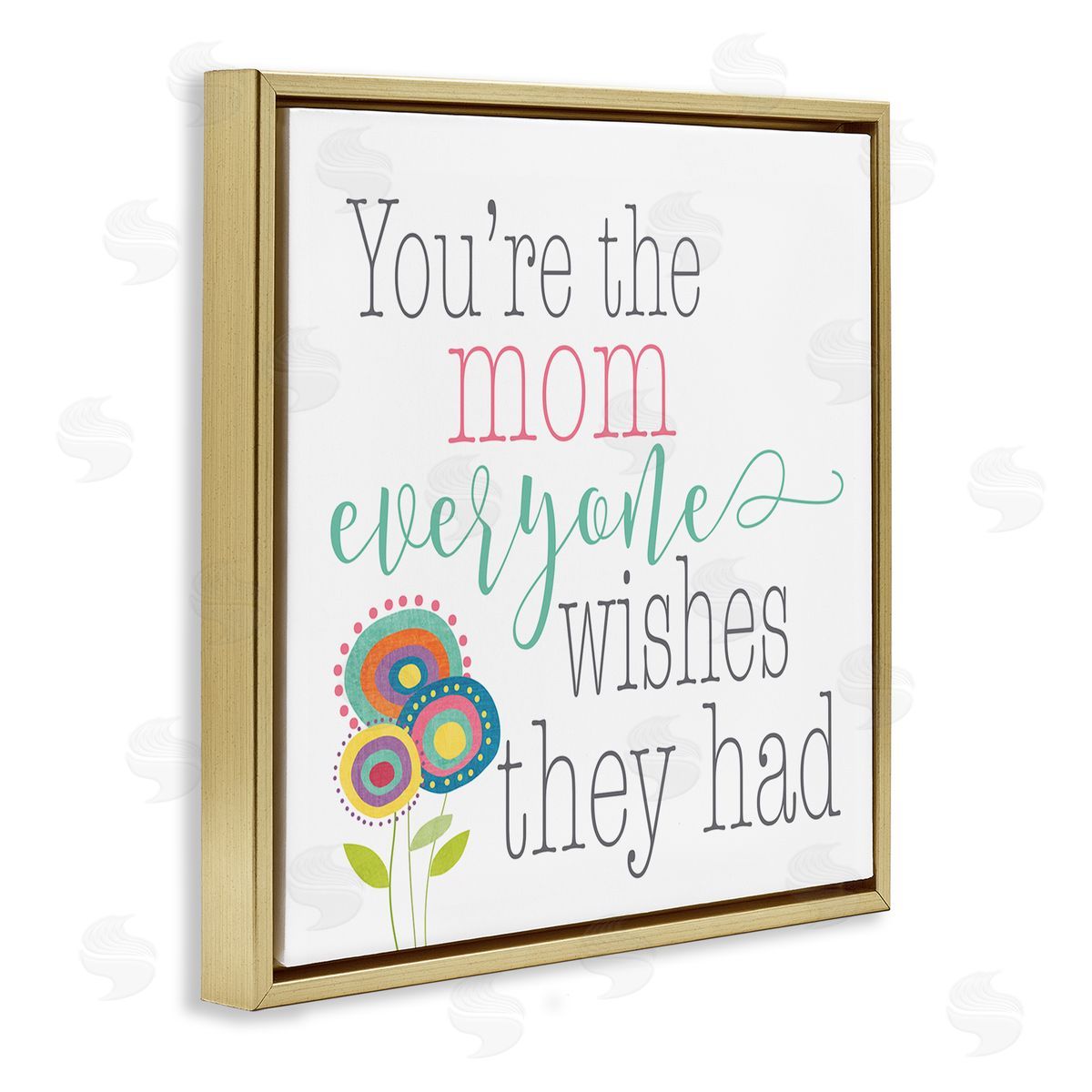 Alli Rogosich Mom Everyone Wishes For Floral Gold Floating Frame Canvas Wall Art Print