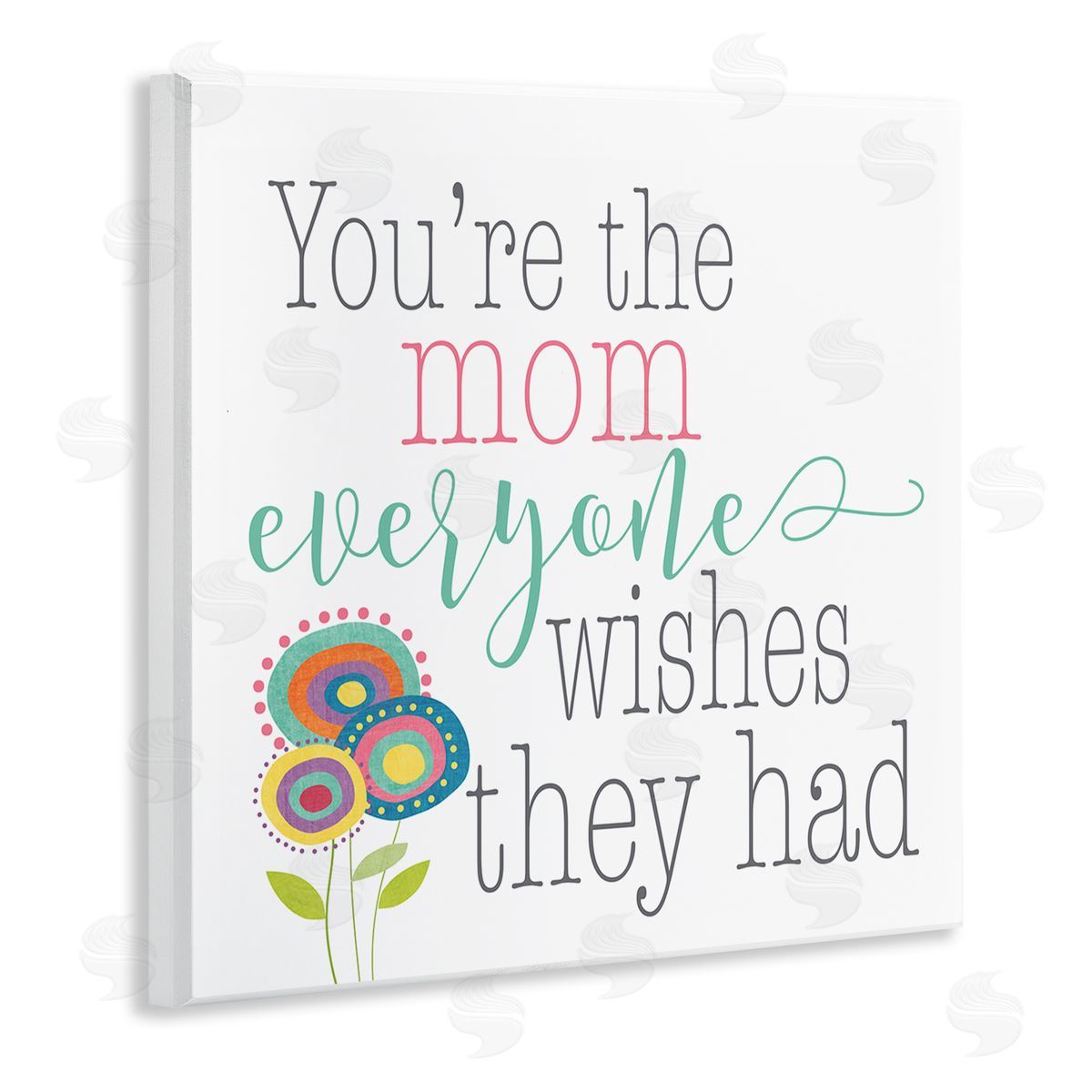 Alli Rogosich Mom Everyone Wishes For Floral Wooden Wall Plaque Art Print