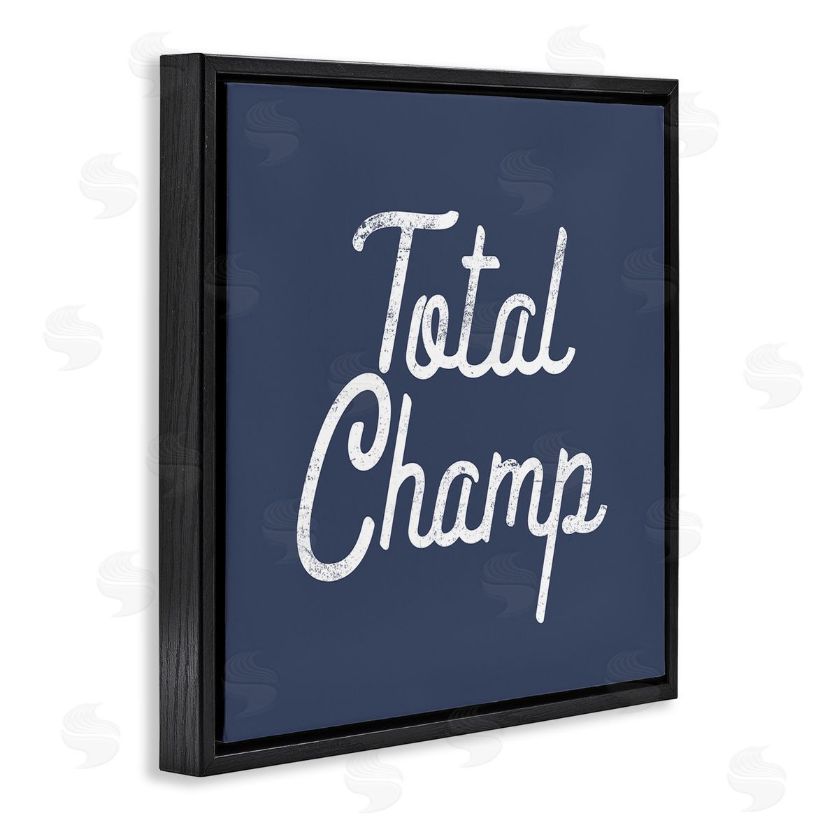 Stupell Studio Total Champ Vintage Phrase Black Floating Frame Canvas Wall Art Print