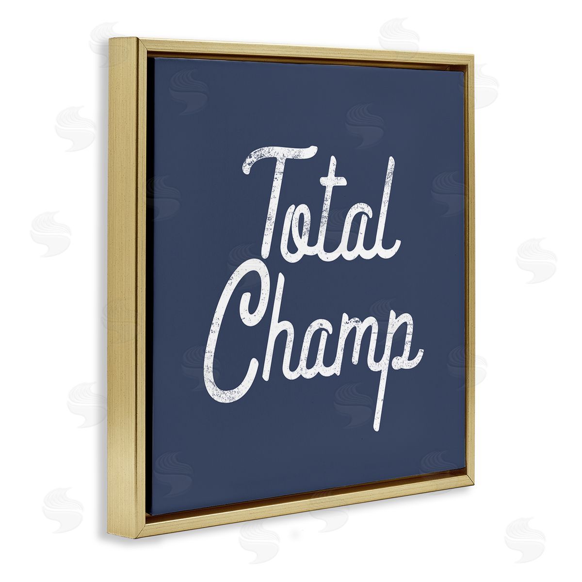 Stupell Studio Total Champ Vintage Phrase Gold Floating Frame Canvas Wall Art Print