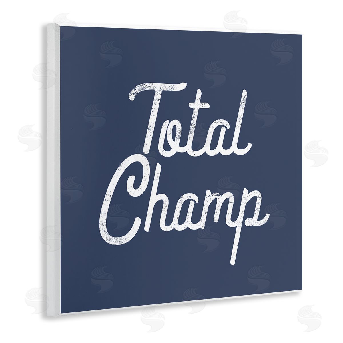 Stupell Studio Total Champ Vintage Phrase Wooden Wall Plaque Art Print
