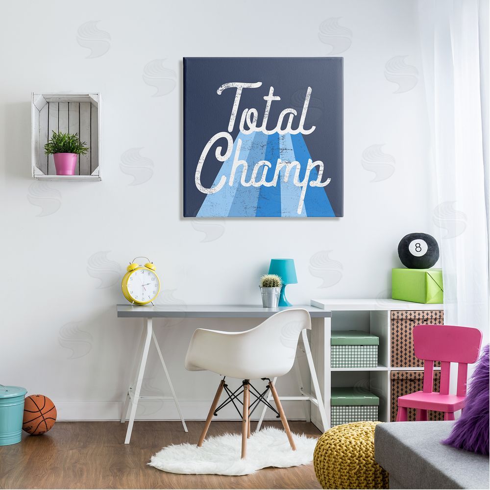 Stupell Studio Total Champ Vintage Stripes Canvas Wall Art in Room