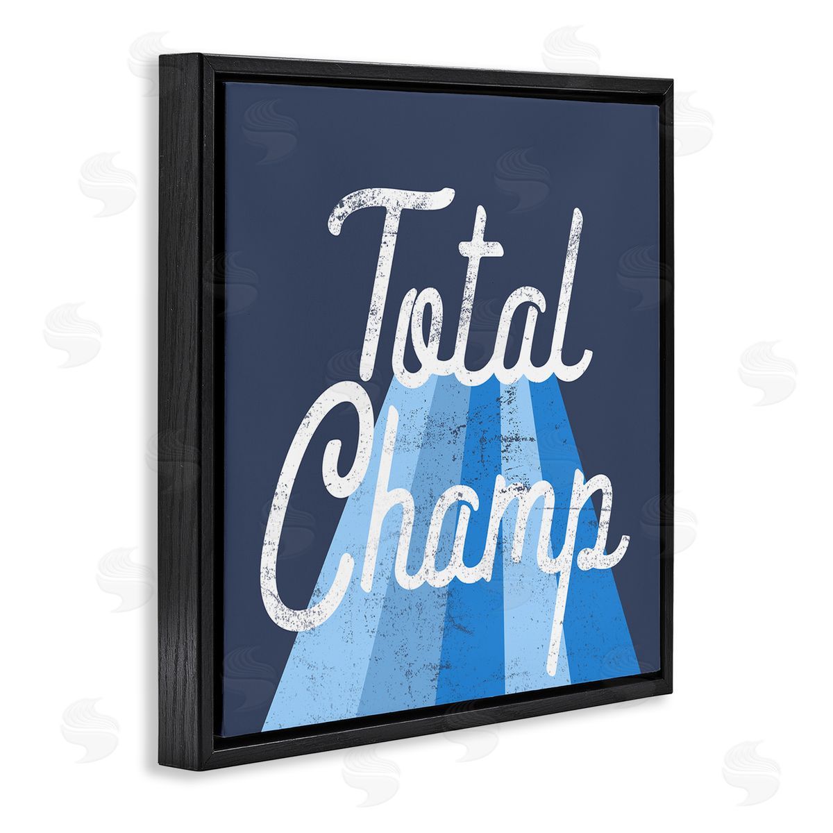 Stupell Studio Total Champ Vintage Stripes Black Floating Frame Canvas Wall Art Print