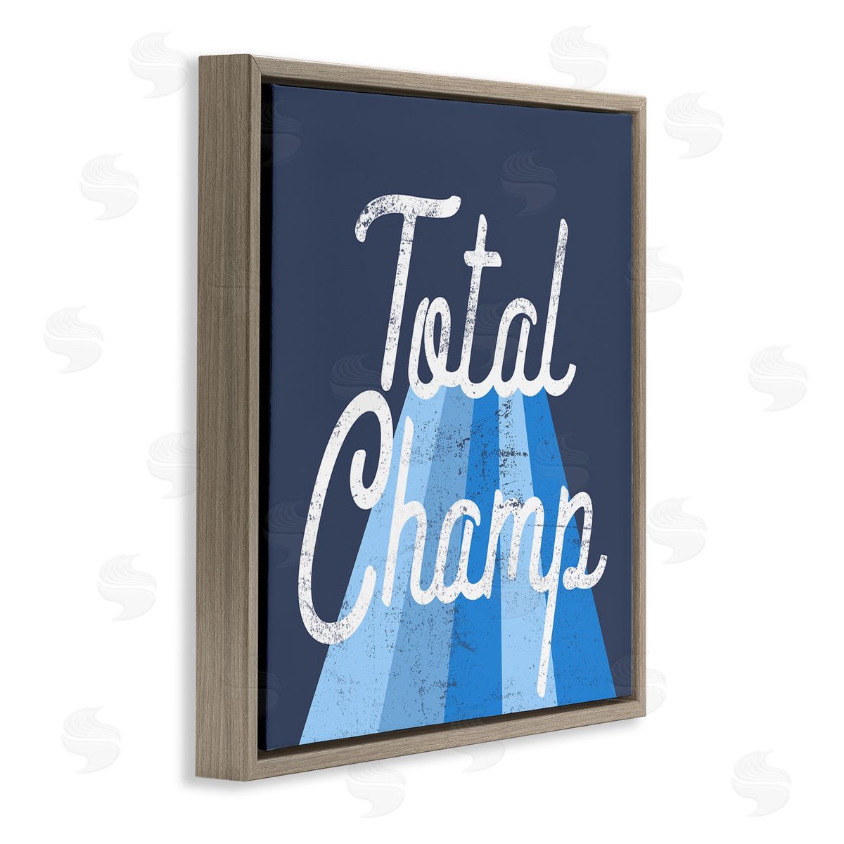 Stupell Studio Total Champ Vintage Stripes Brown Floating Frame Canvas Wall Art Print