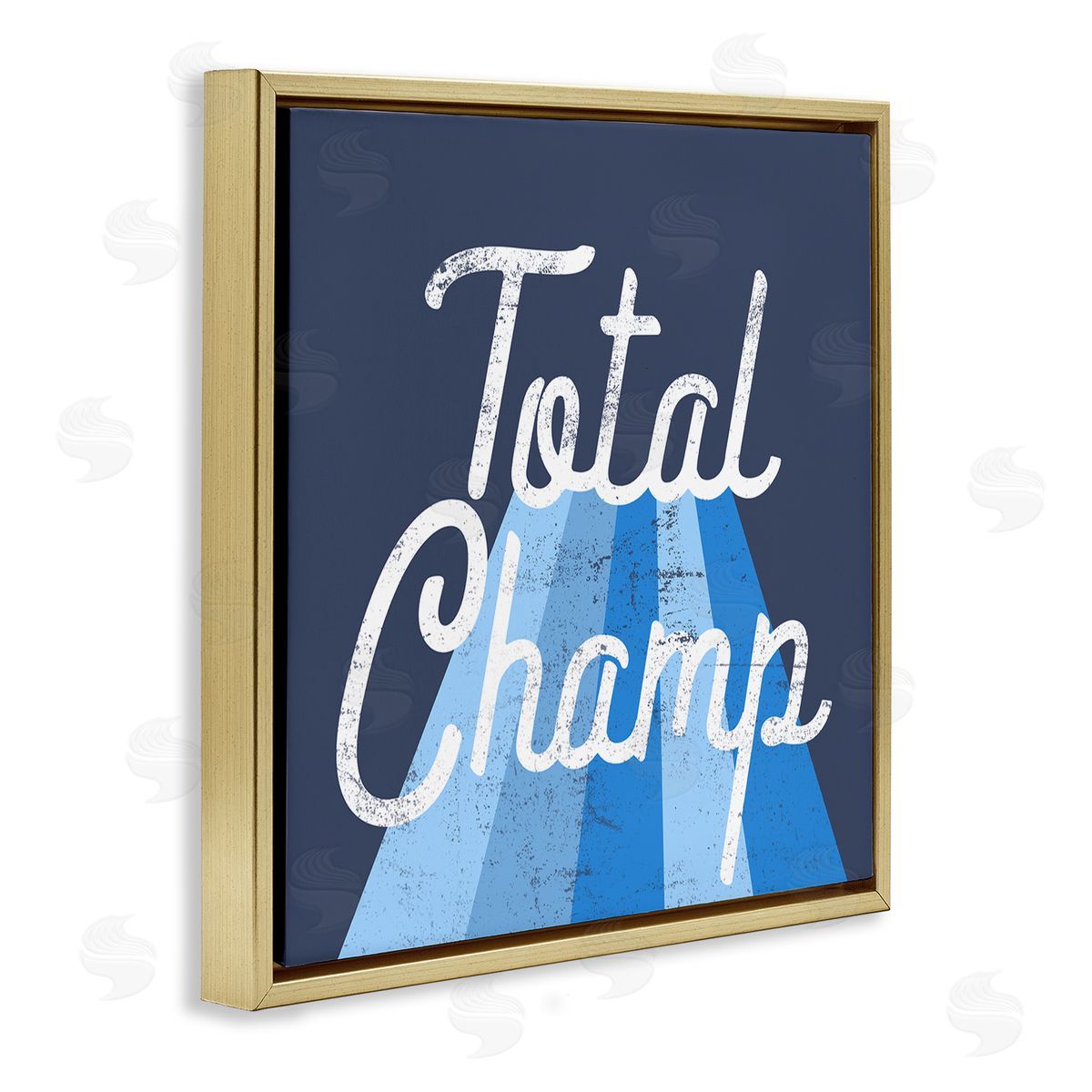 Stupell Studio Total Champ Vintage Stripes Gold Floating Frame Canvas Wall Art Print