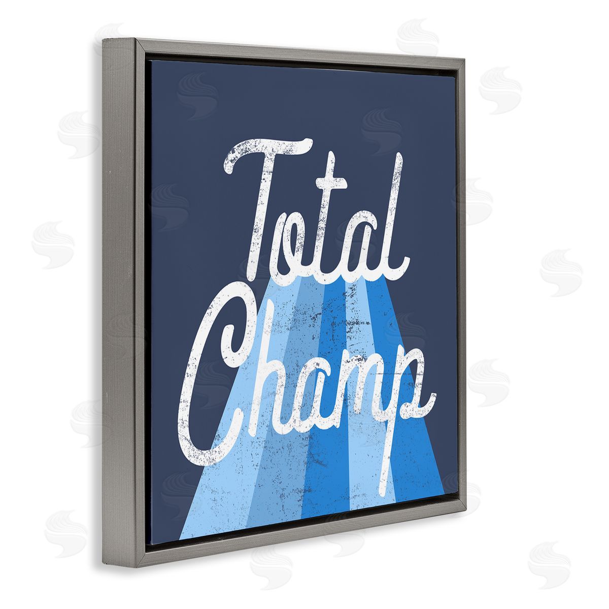 Stupell Studio Total Champ Vintage Stripes Gray Floating Frame Canvas Wall Art Print