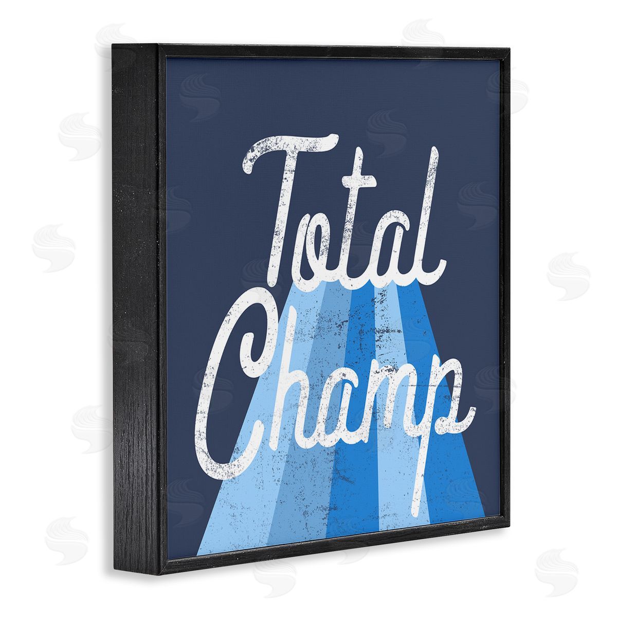 Stupell Studio Total Champ Vintage Stripes Black Framed Glicee Wall Art Print