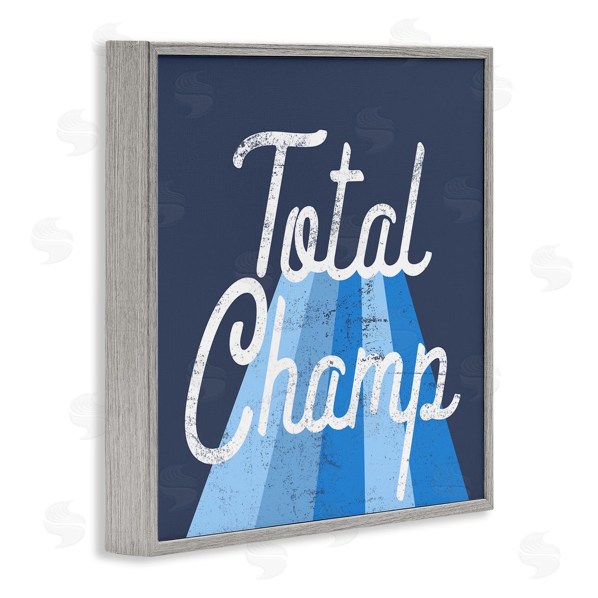 Stupell Studio Total Champ Vintage Stripes Gray Framed Glicee Wall Art Print