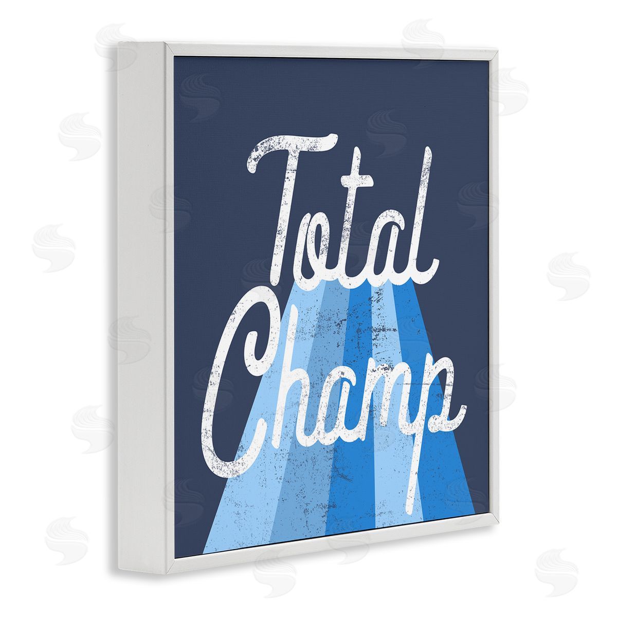 Stupell Studio Total Champ Vintage Stripes White Framed Glicee Wall Art Print