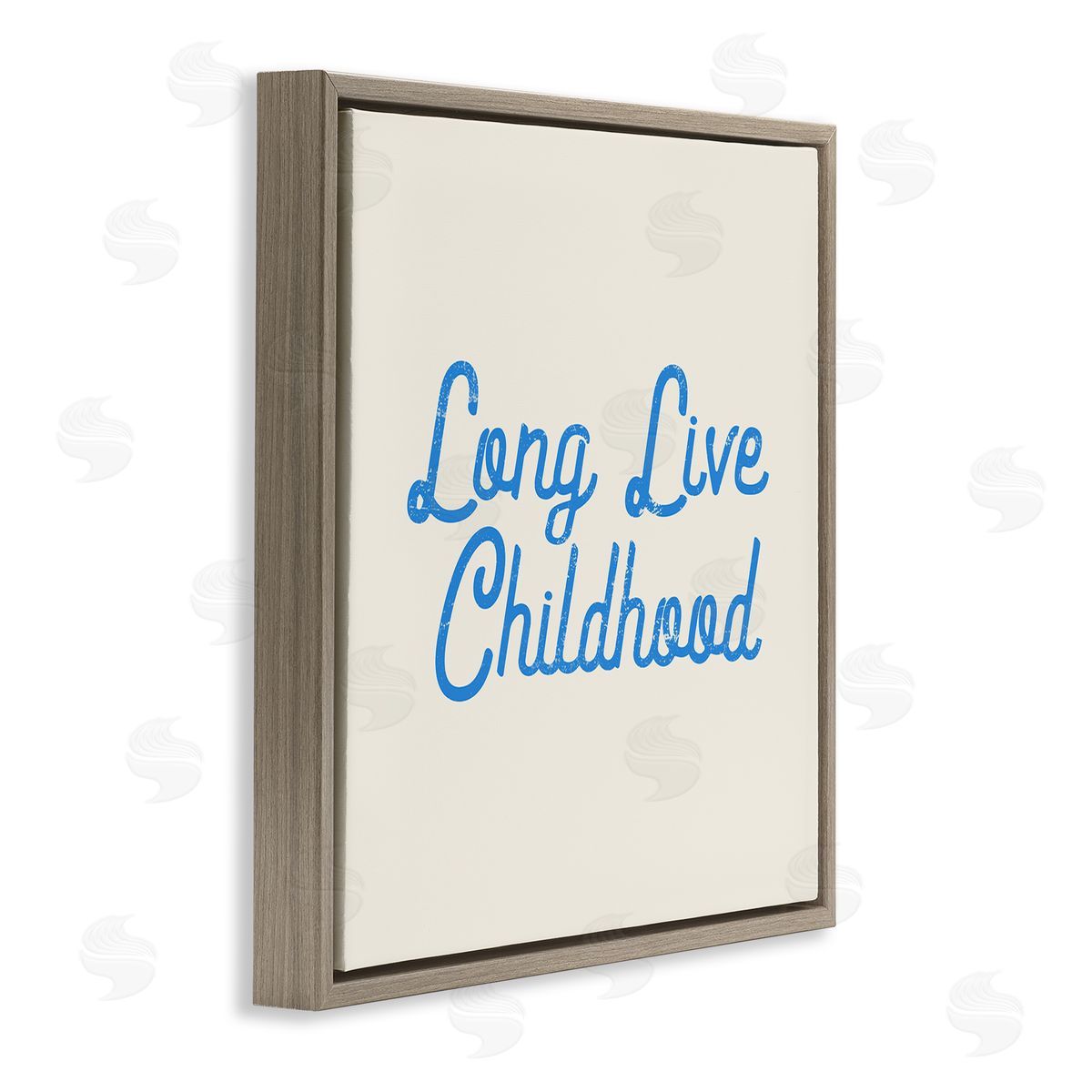 Stupell Studio Long Live Childhood Phrase Brown Floating Frame Canvas Wall Art Print