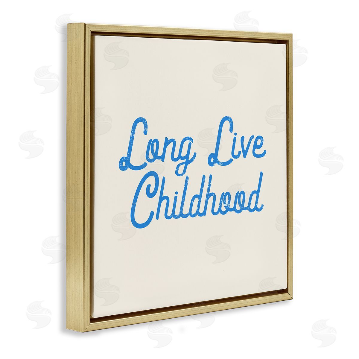 Stupell Studio Long Live Childhood Phrase Gold Floating Frame Canvas Wall Art Print