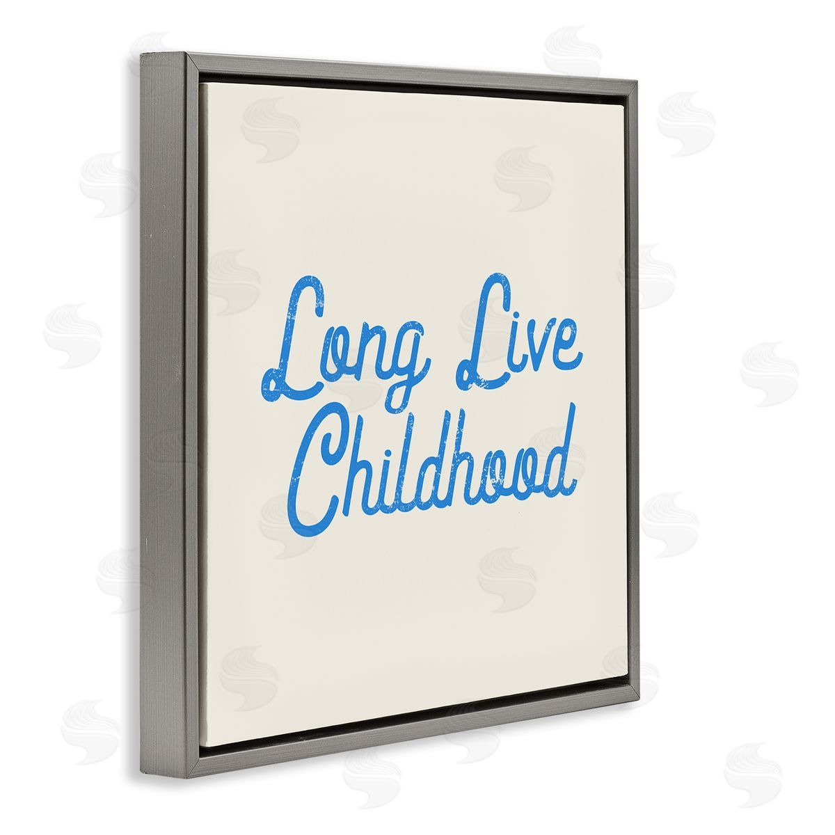 Stupell Studio Long Live Childhood Phrase Gray Floating Frame Canvas Wall Art Print