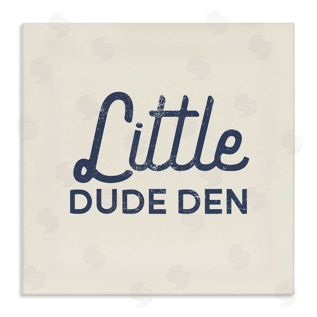 Stupell Studio Little Dude Den Sign Stretched Canvas Wall Art Print