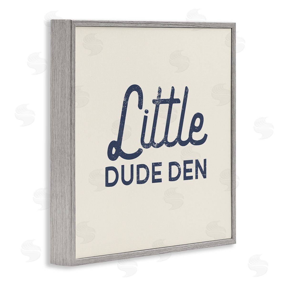 Stupell Studio Little Dude Den Sign Gray Framed Glicee Wall Art Print