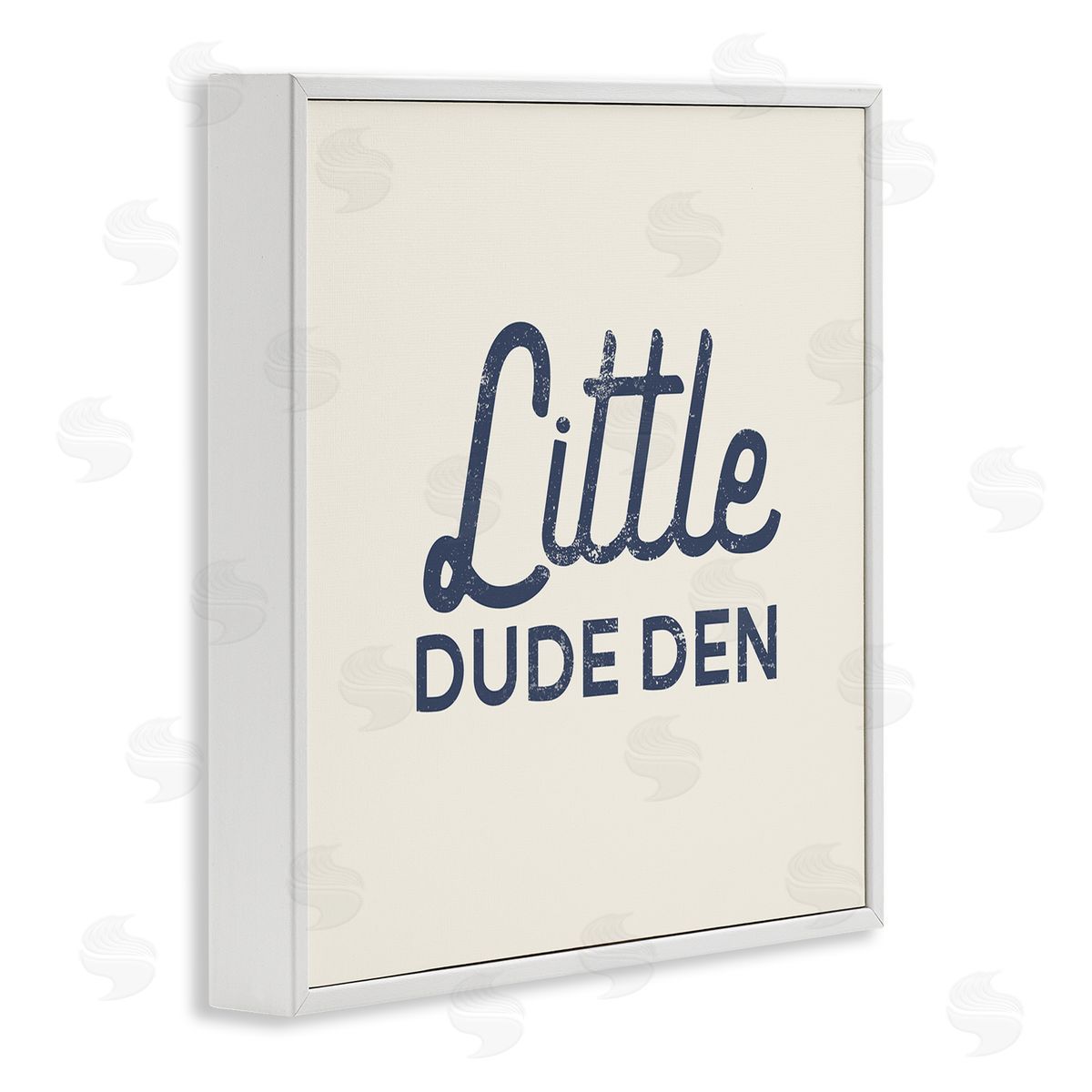 Stupell Studio Little Dude Den Sign White Framed Glicee Wall Art Print
