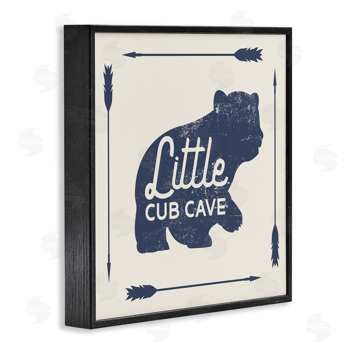 Stupell Studio Little Cub Cave Bear Sign Black Framed Glicee Wall Art Print