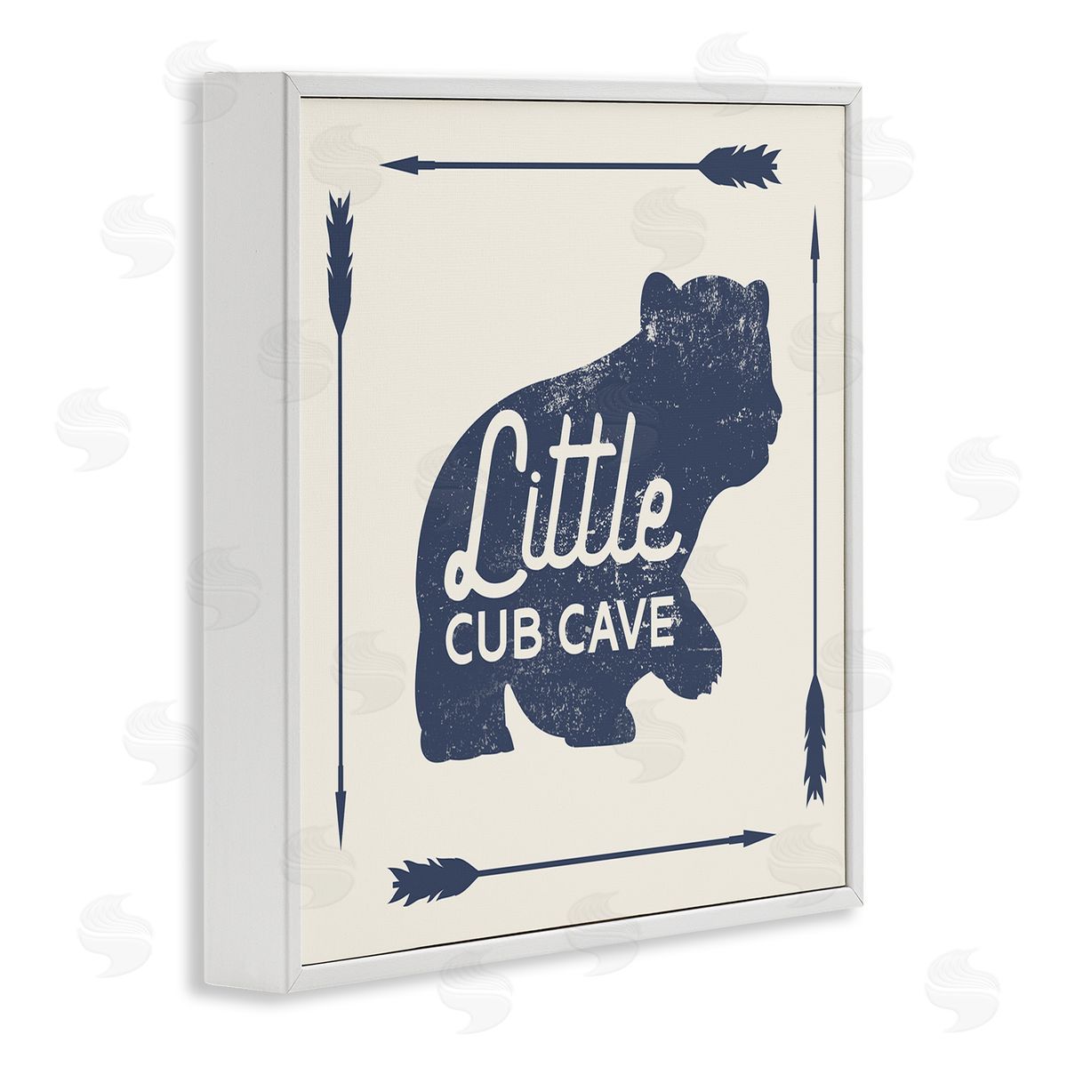 Stupell Studio Little Cub Cave Bear Sign White Framed Glicee Wall Art Print