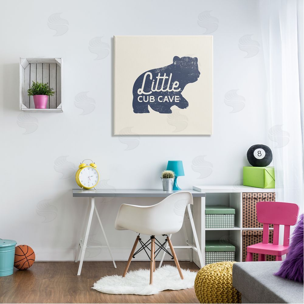 Stupell Studio Little Cub Cave Animal Canvas Wall Art in Room