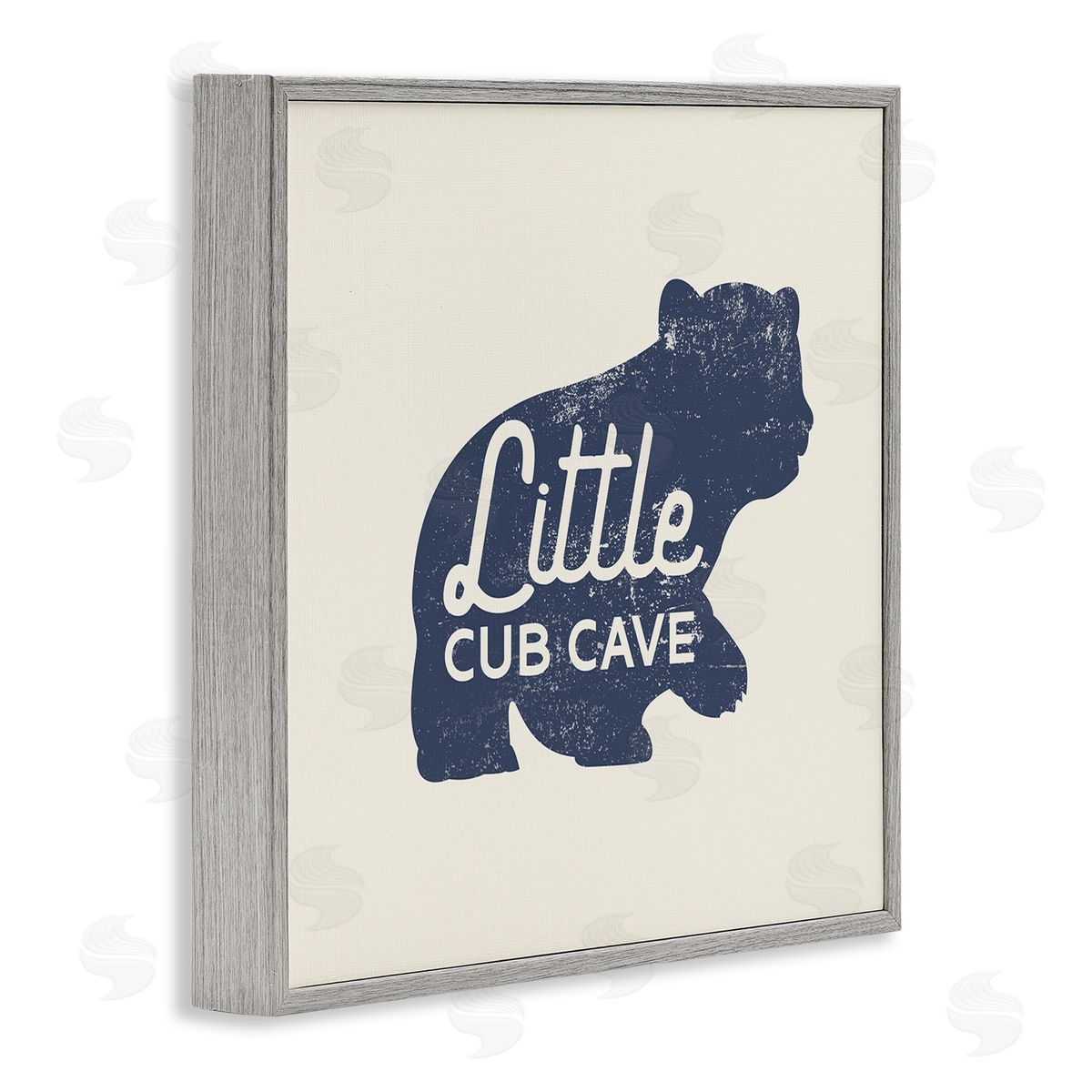 Stupell Studio Little Cub Cave Animal Gray Framed Glicee Wall Art Print
