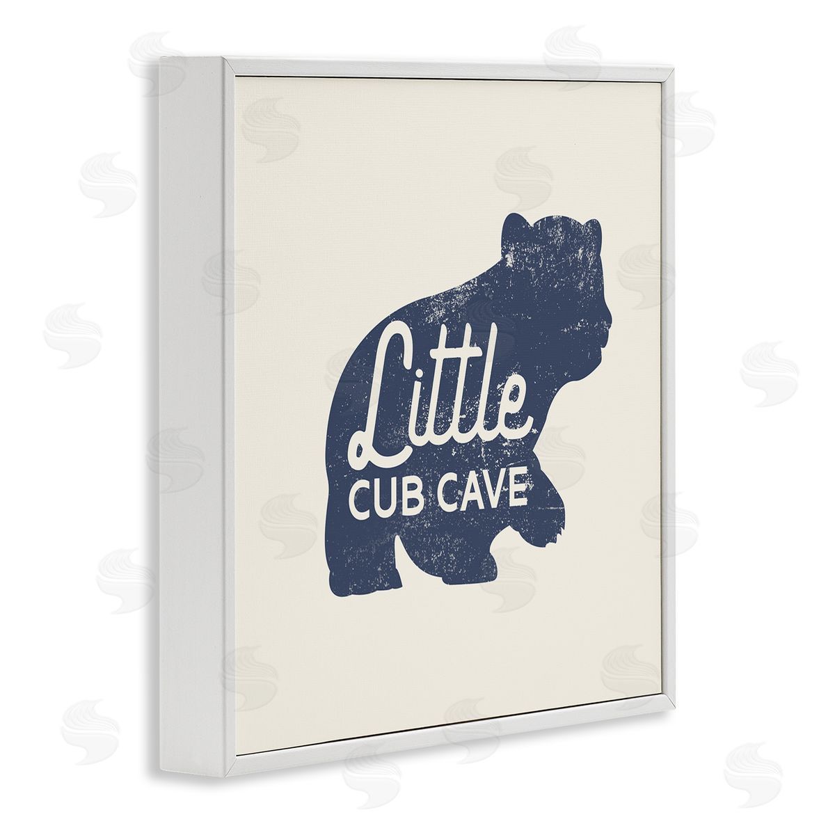 Stupell Studio Little Cub Cave Animal White Framed Glicee Wall Art Print