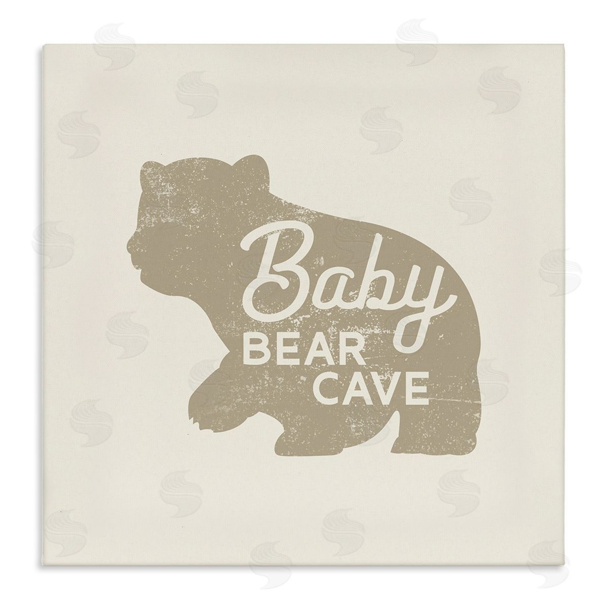 Stupell Studio Vintage Baby Bear Cave  Stretched Canvas Wall Art Print