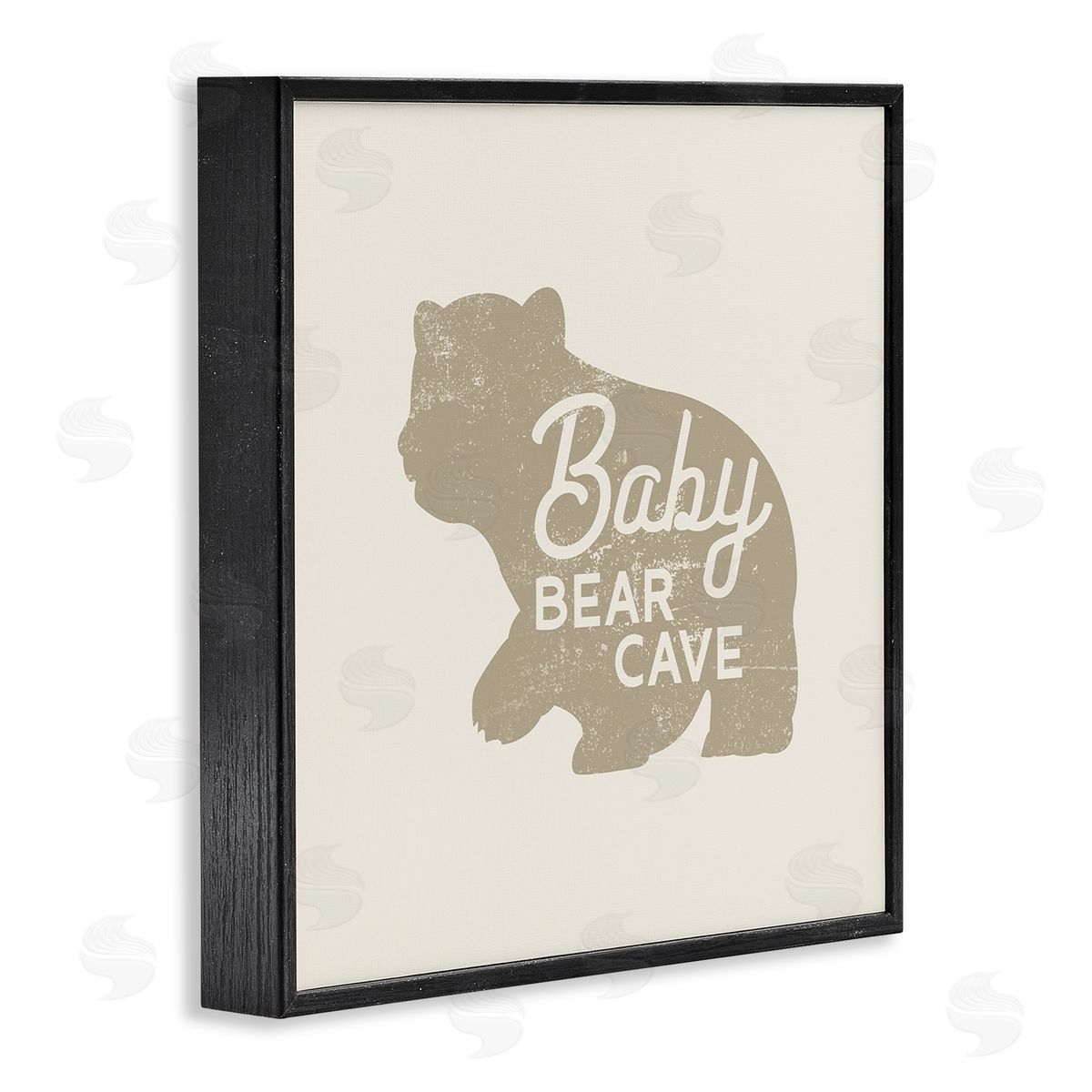 Stupell Studio Vintage Baby Bear Cave  Black Framed Glicee Wall Art Print