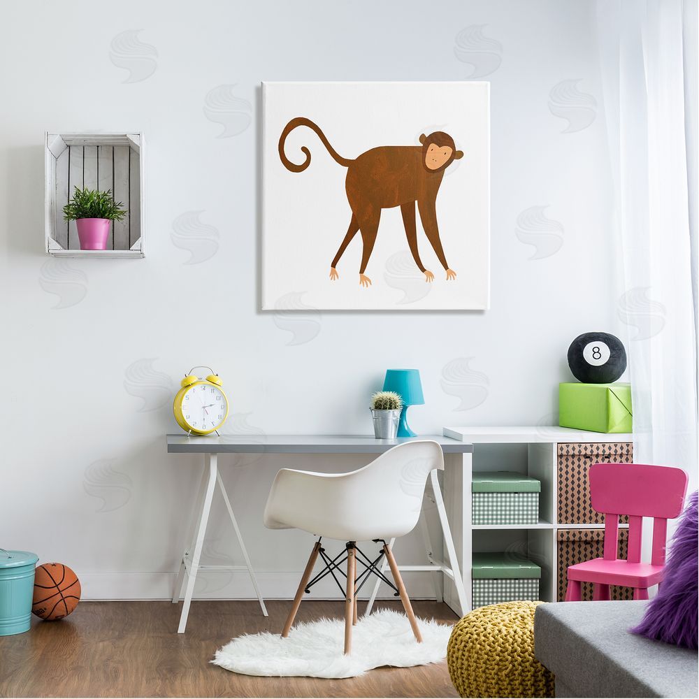Emily Kopcik Whimsical Wildlife Monkey  Canvas Wall Art in Room