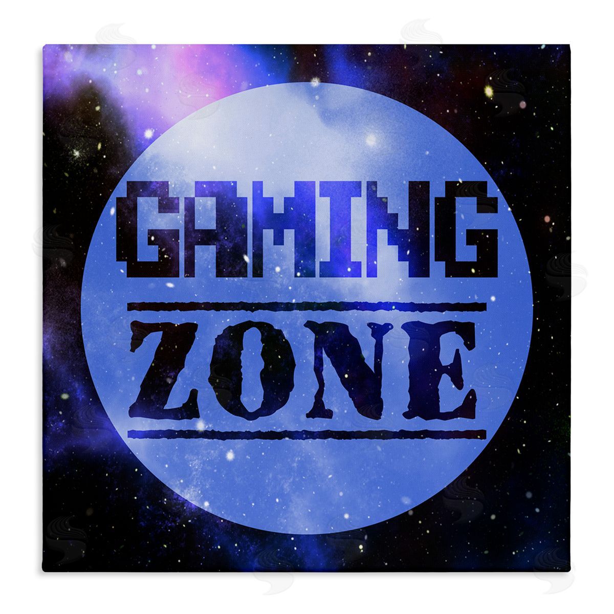 Marcus Prime Gaming Zone Pixel Sky Phrase Stretched Canvas Wall Art Print