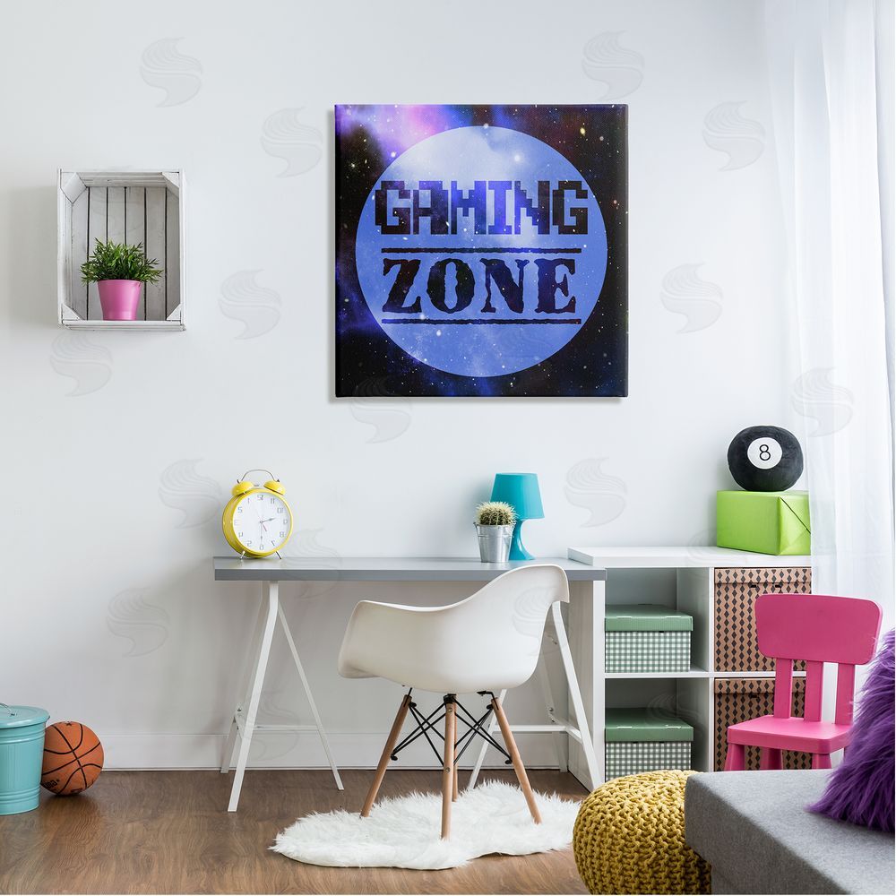 Marcus Prime Gaming Zone Pixel Sky Phrase Canvas Wall Art in Room