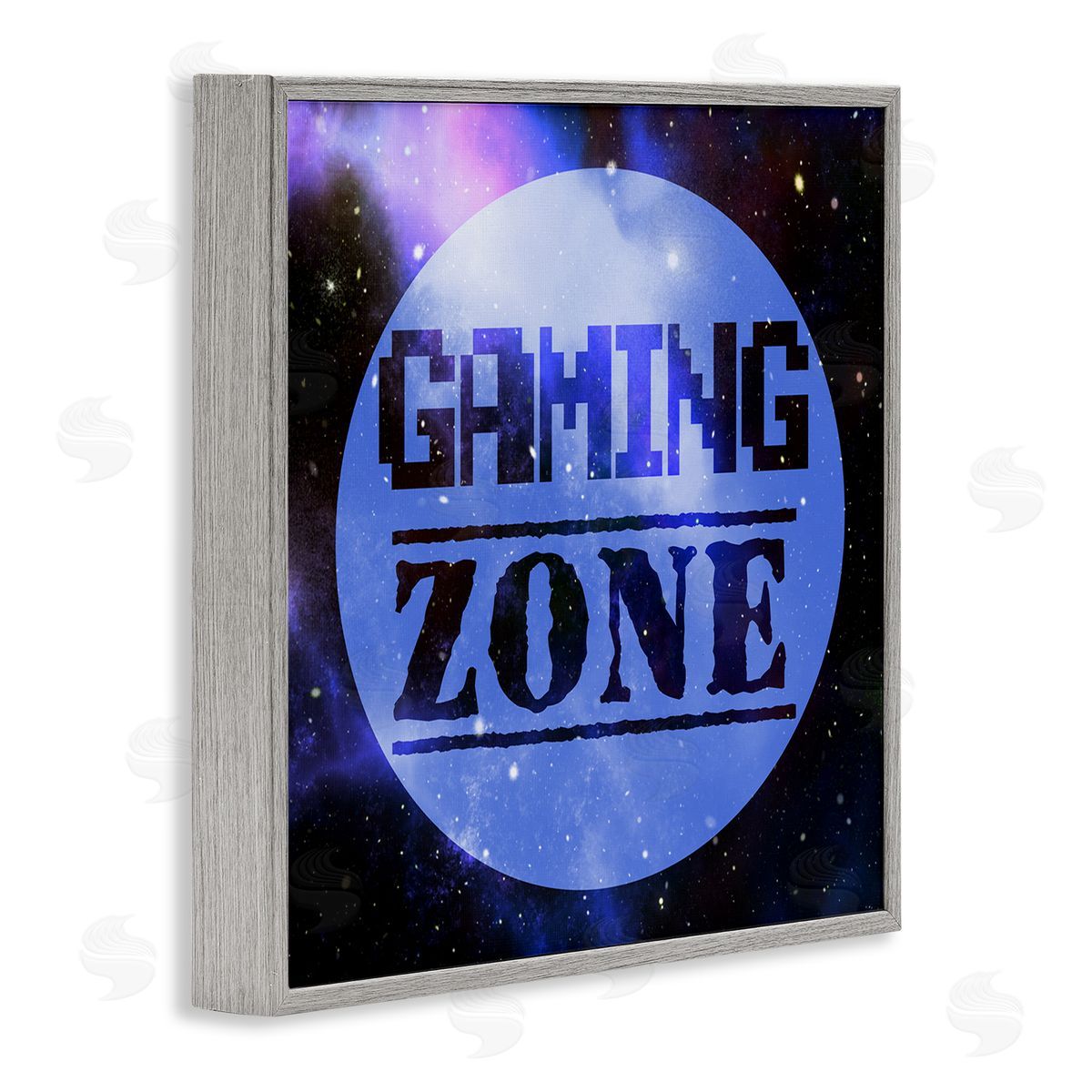 Marcus Prime Gaming Zone Pixel Sky Phrase Gray Framed Glicee Wall Art Print