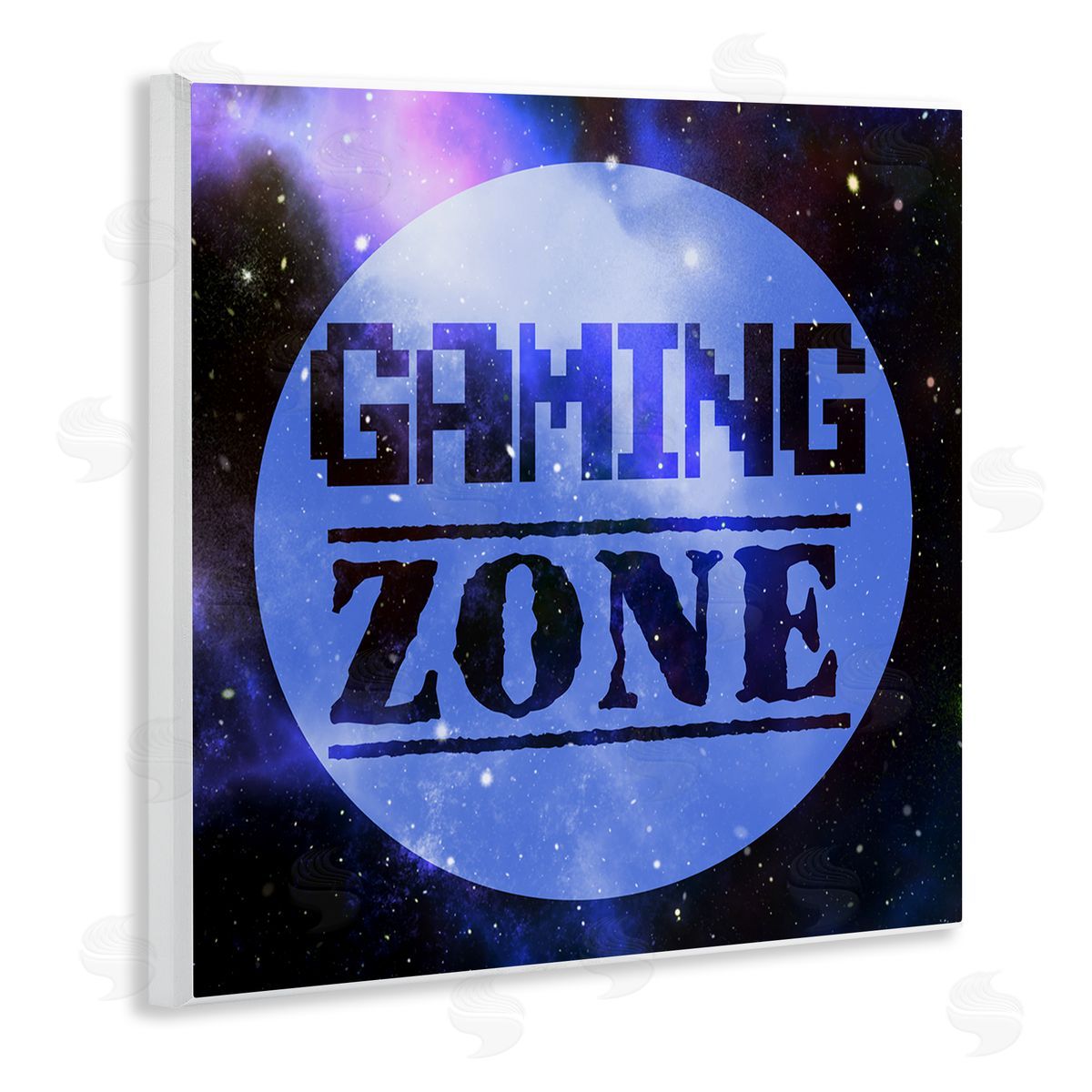 Marcus Prime Gaming Zone Pixel Sky Phrase Wooden Wall Plaque Art Print
