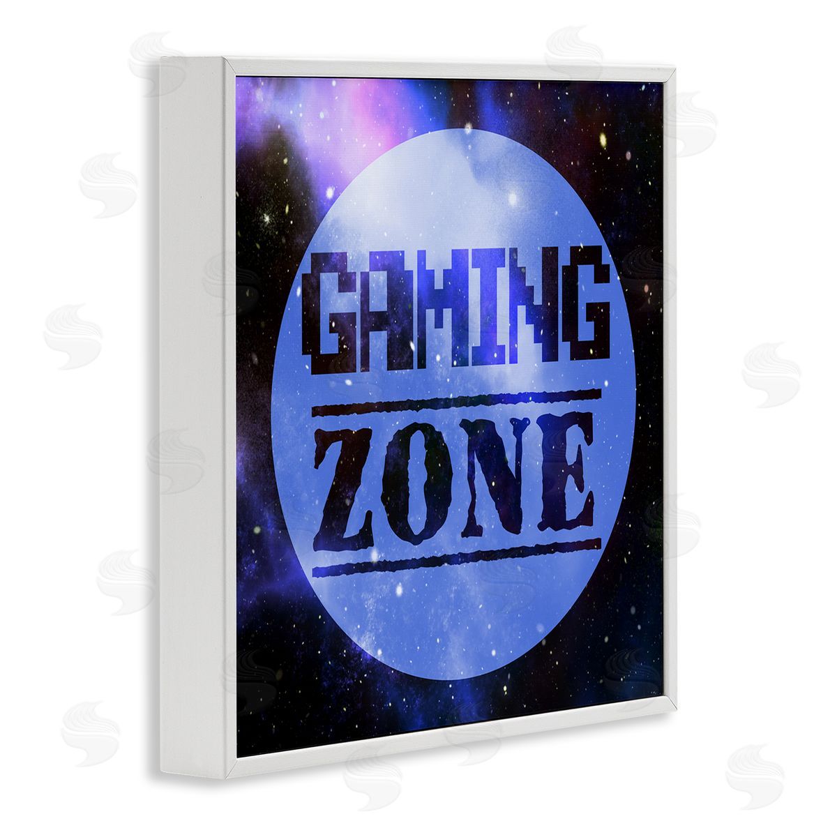 Marcus Prime Gaming Zone Pixel Sky Phrase White Framed Glicee Wall Art Print