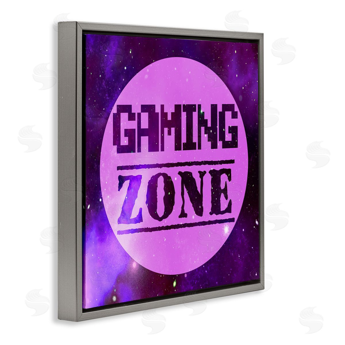 Marcus Prime Gaming Zone Night Sky Gray Floating Frame Canvas Wall Art Print
