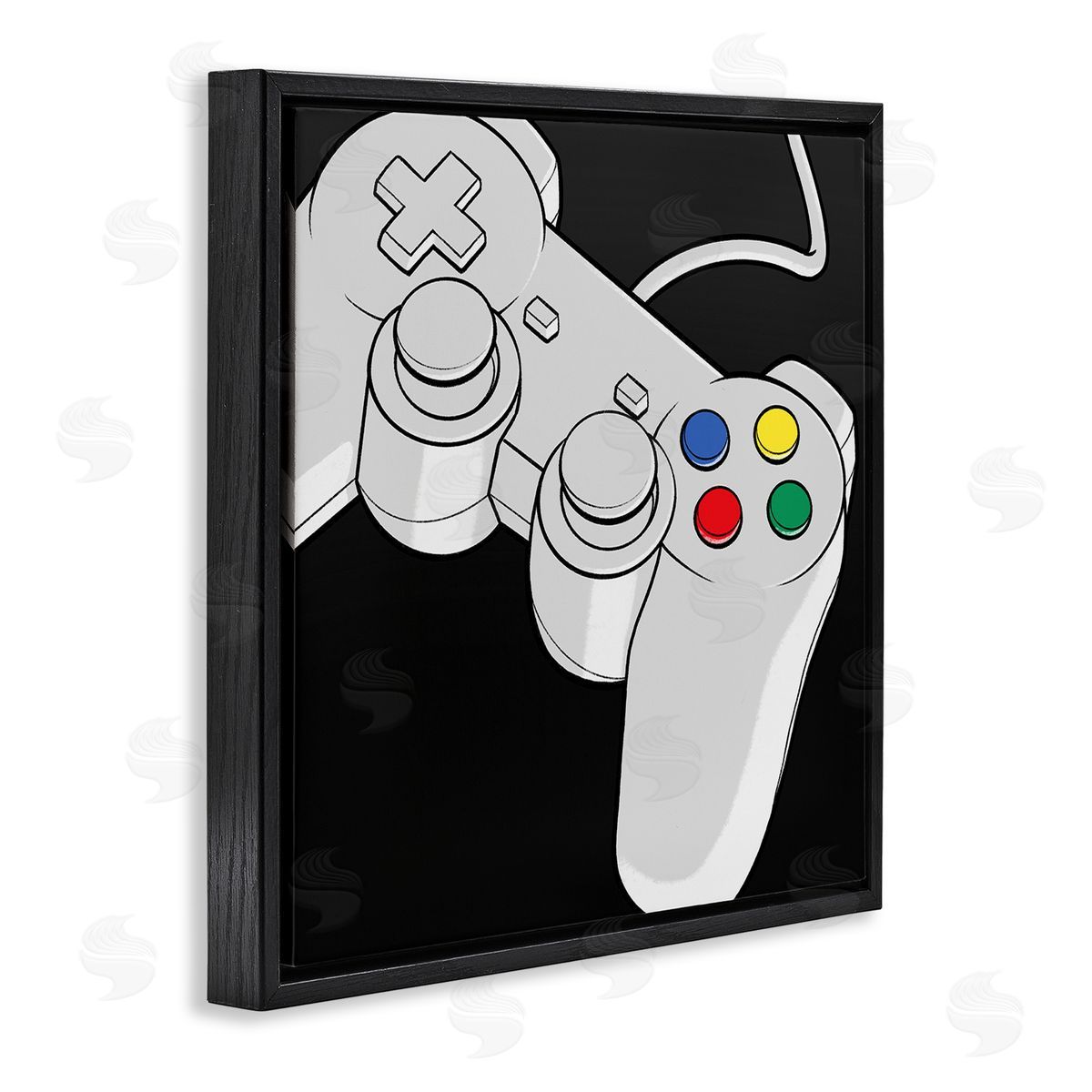 Marcus Prime Video Gaming Controller  Black Floating Frame Canvas Wall Art Print