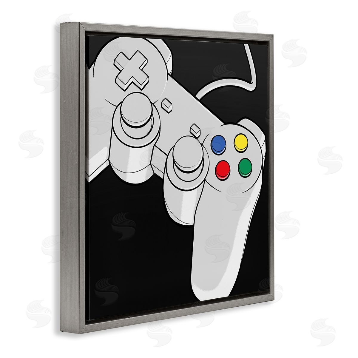 Marcus Prime Video Gaming Controller  Gray Floating Frame Canvas Wall Art Print