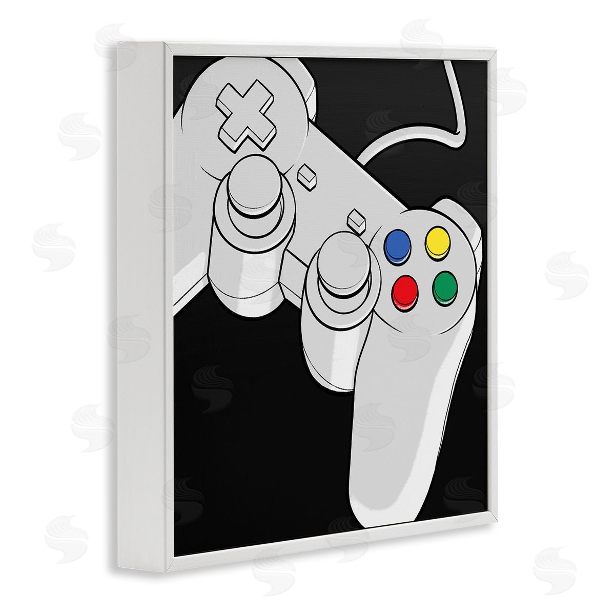 Marcus Prime Video Gaming Controller  White Framed Glicee Wall Art Print