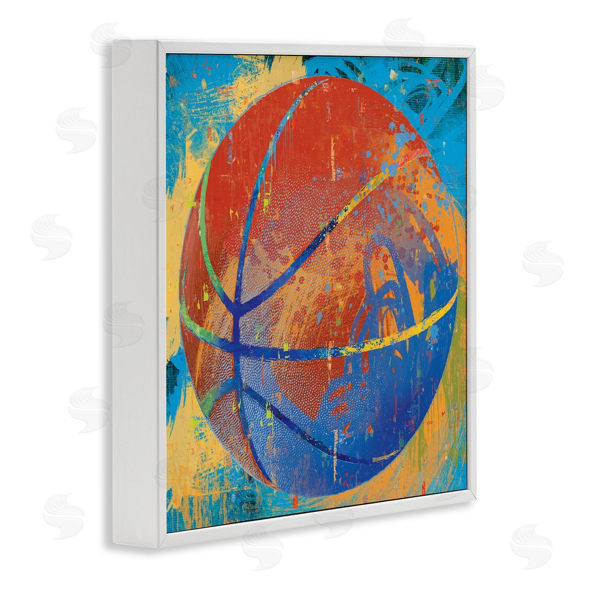 Savannah Miller Urban Splatter Sports Basketball White Framed Glicee Wall Art Print