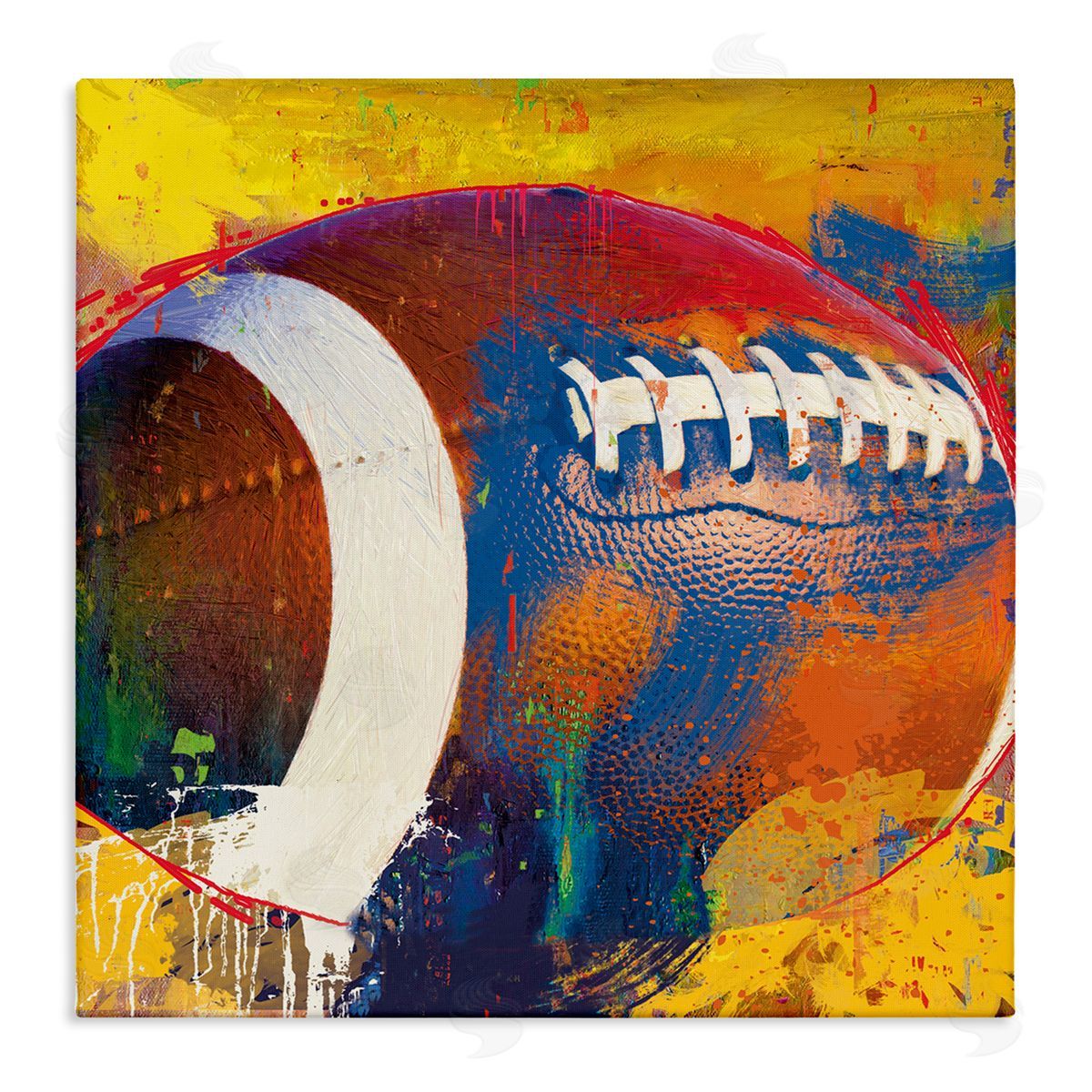 Savannah Miller Football Paint Splatter Sports Stretched Canvas Wall Art Print