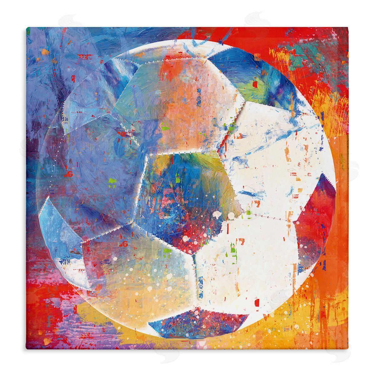 Savannah Miller Modern Soccer Ball Sports Stretched Canvas Wall Art Print