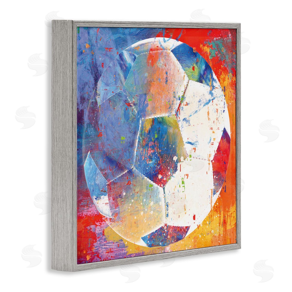 Savannah Miller Modern Soccer Ball Sports Gray Framed Glicee Wall Art Print