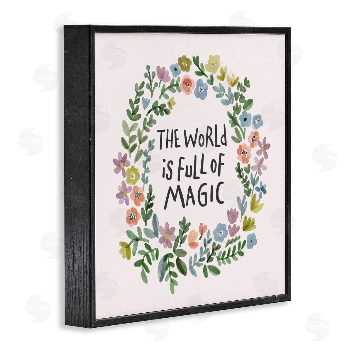 Nina Muis Surface Design World Is Full Of Magic Wreath Black Framed Glicee Wall Art Print