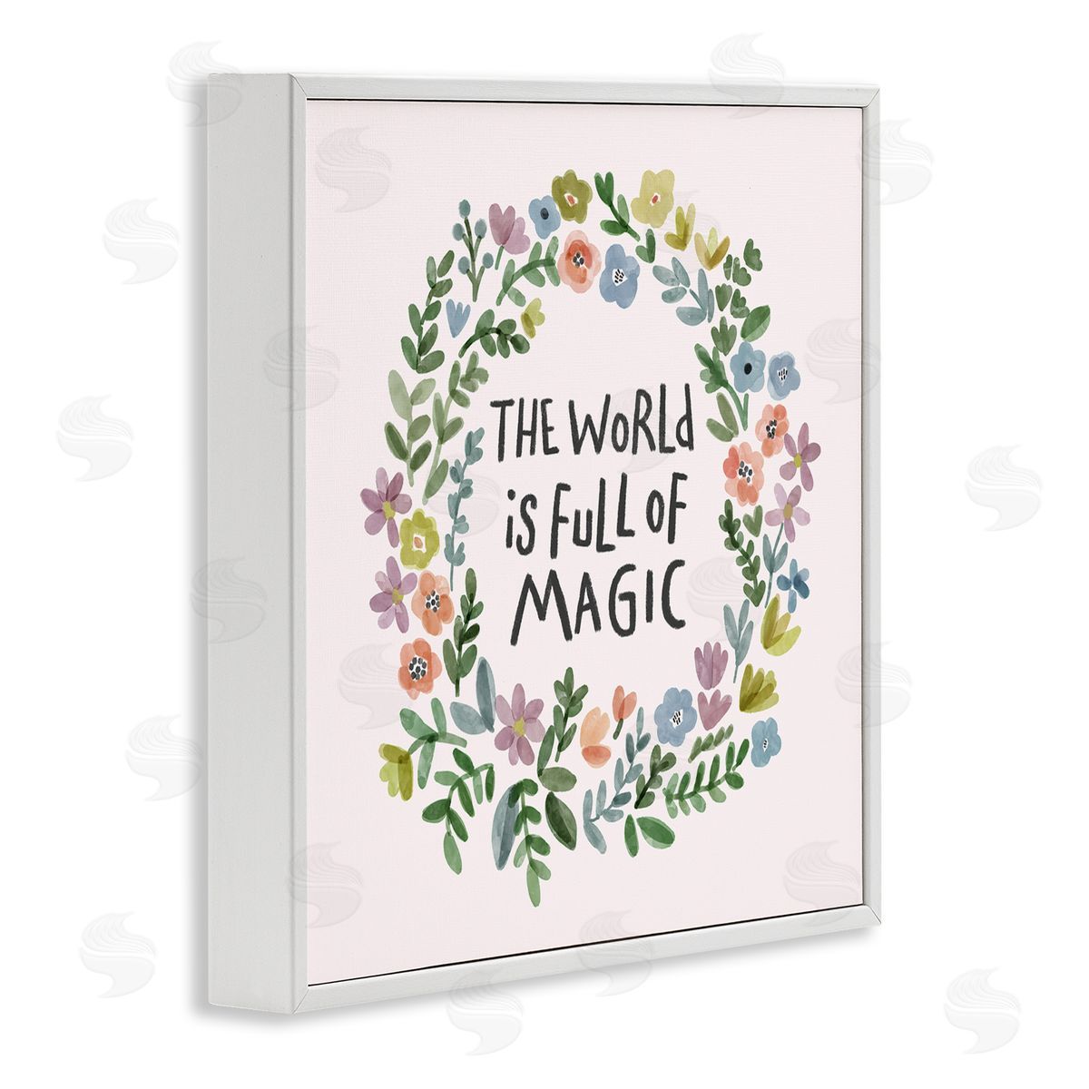 Nina Muis Surface Design World Is Full Of Magic Wreath White Framed Glicee Wall Art Print