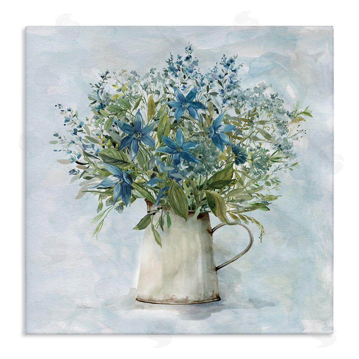 Country Milk Tin Bouquet Canvas Wall Art, Home Decor by Carol Robinson