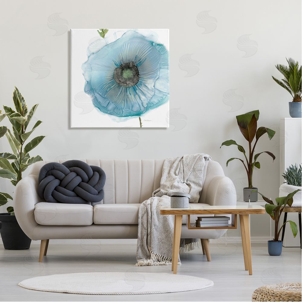 Carol Robinson Modern Floral Poppy Shape  Canvas Wall Art in Room