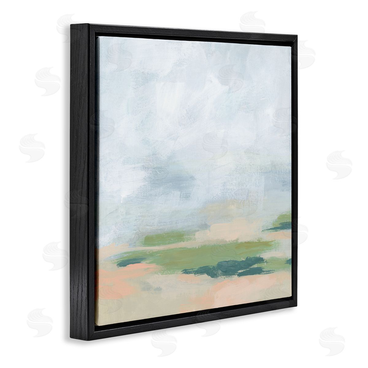 June Erica Vess Contemporary Landscape Abstract  Black Floating Frame Canvas Wall Art Print