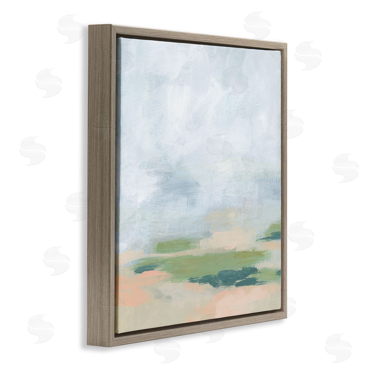 June Erica Vess Contemporary Landscape Abstract  Brown Floating Frame Canvas Wall Art Print