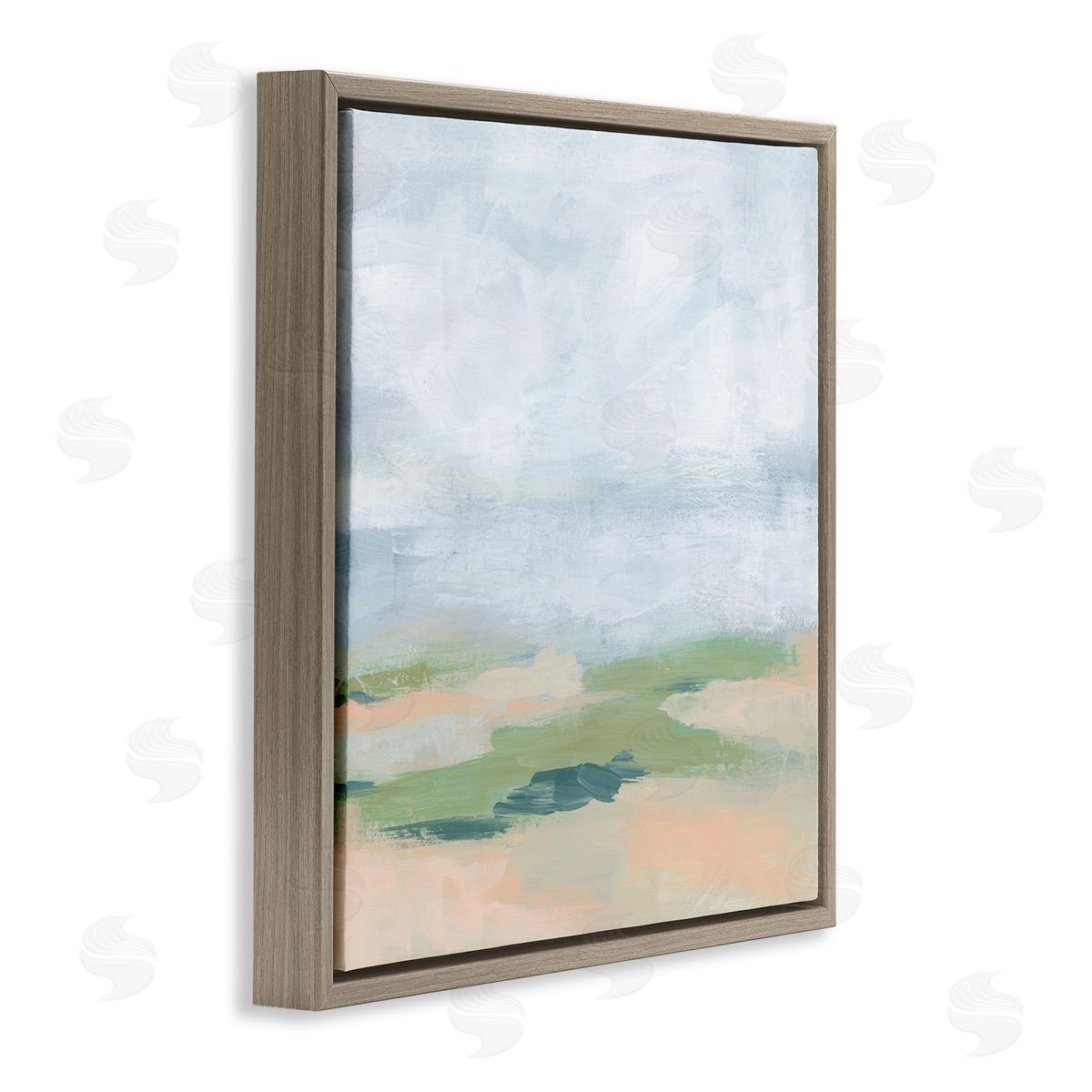 Abstract Landscape Scenery Brown Floating Frame Canvas Wall Art, Home Decor by June Erica Vess