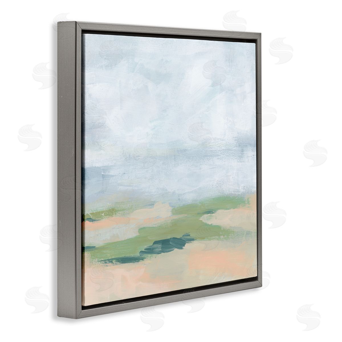 Abstract Landscape Scenery Grey Floating Frame Canvas Wall Art, Home Decor by June Erica Vess